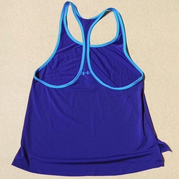 Under Armour Loose Heat Gear Purple Blue Racerback Tank Top Women's Small S EUC - Picture 3 of 5